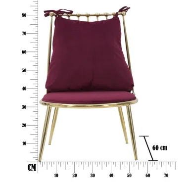 Fotel GLAM BACKY 55 60 83 cm (wysokość siedziska 35 cm)